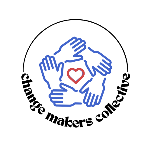 Change Makers Collective logo with hands around a heart