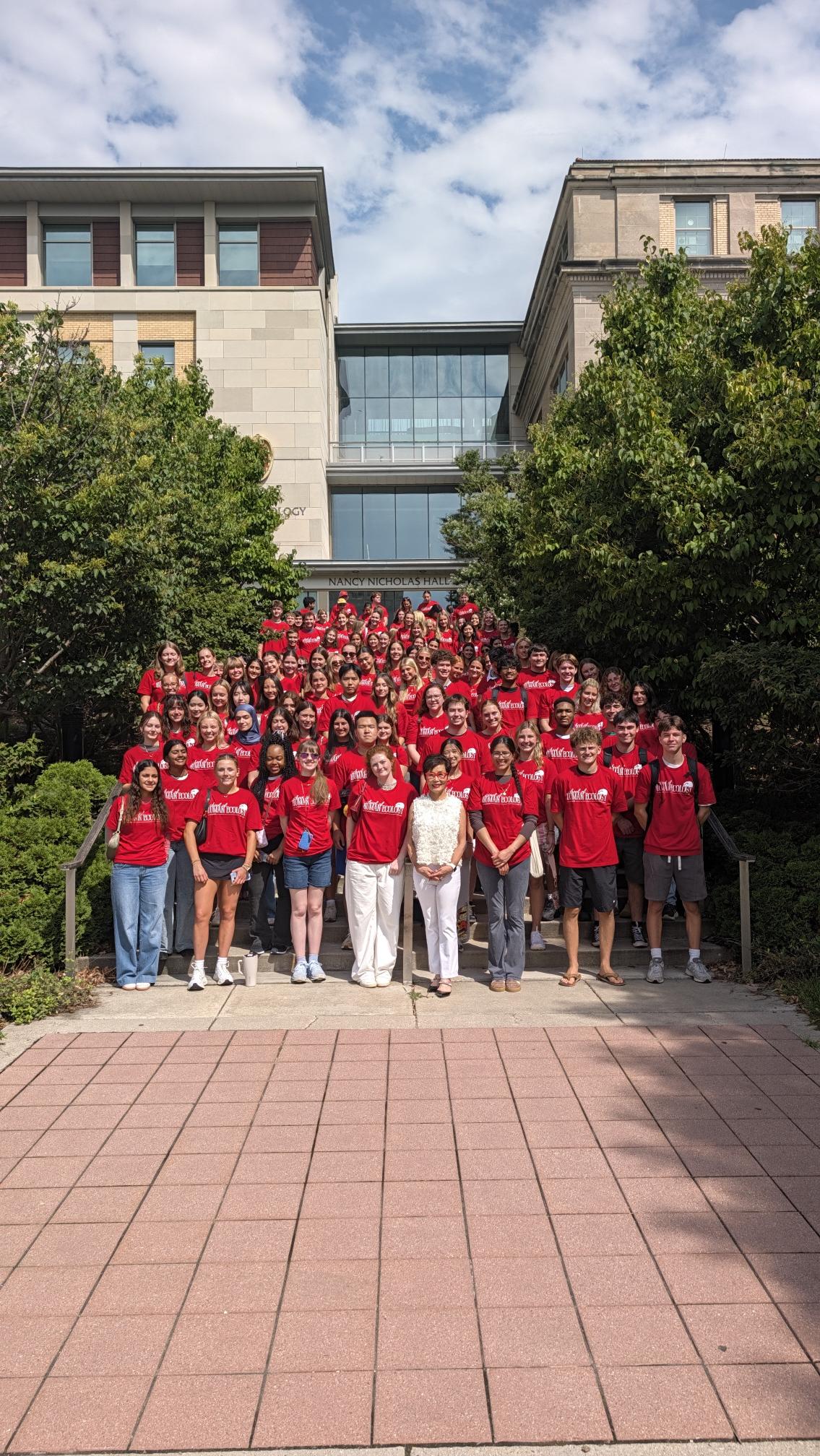 Dean Shim with new Human Ecology students at New Student Welcome